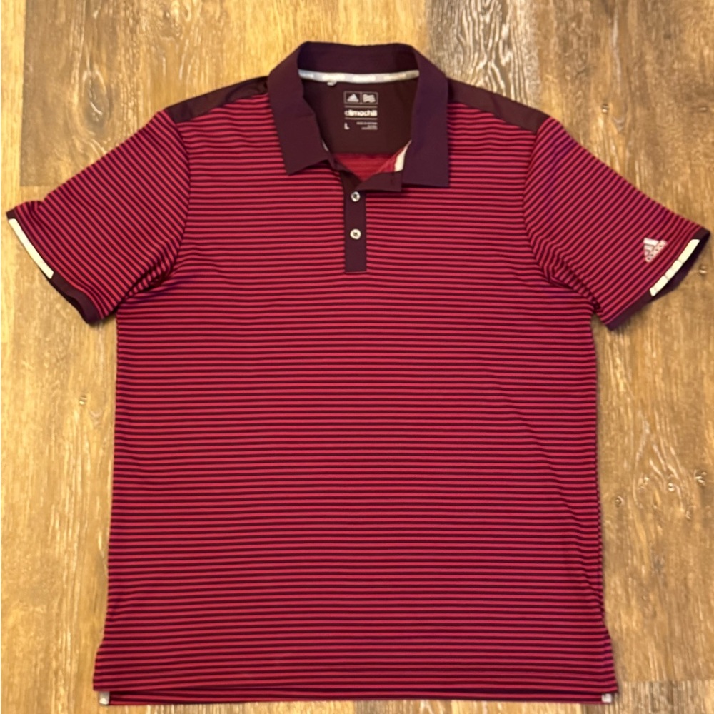 Adidas Climachill Striped Golf Polo